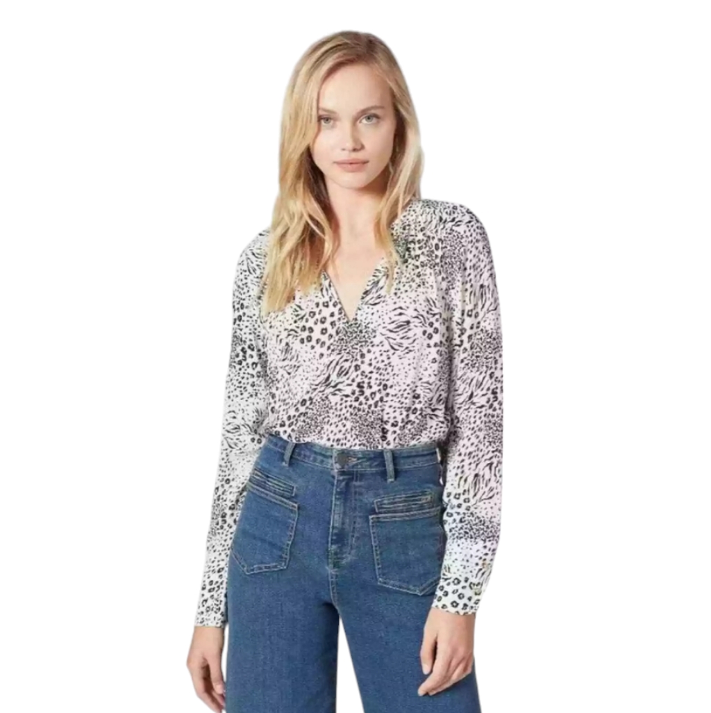 Joie Shauna Animal Print Long Sleeve Top
